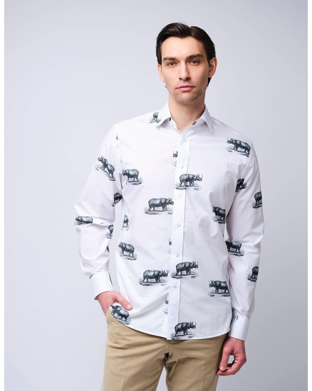 Gresham Blake White Rhino Shirt for men