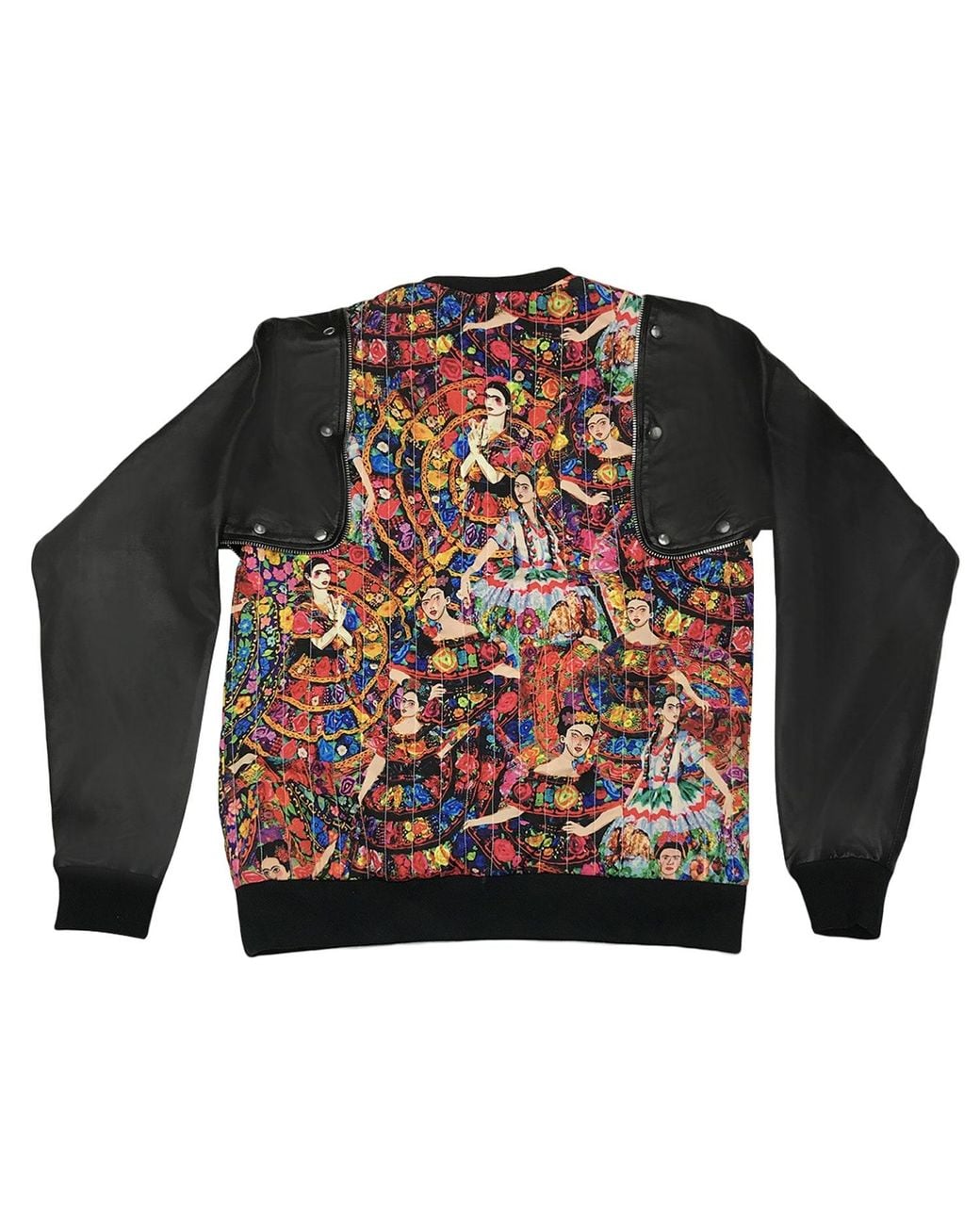 Zasta Studio Black Detachable Leather Cotton Hybrid Sweatshirt A