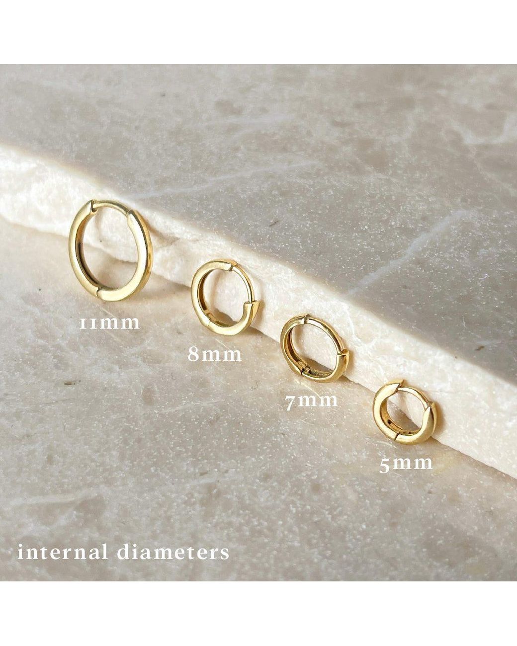 Zohreh Metallic Teeny Wide Huggie Hoop Earring Pair 9K