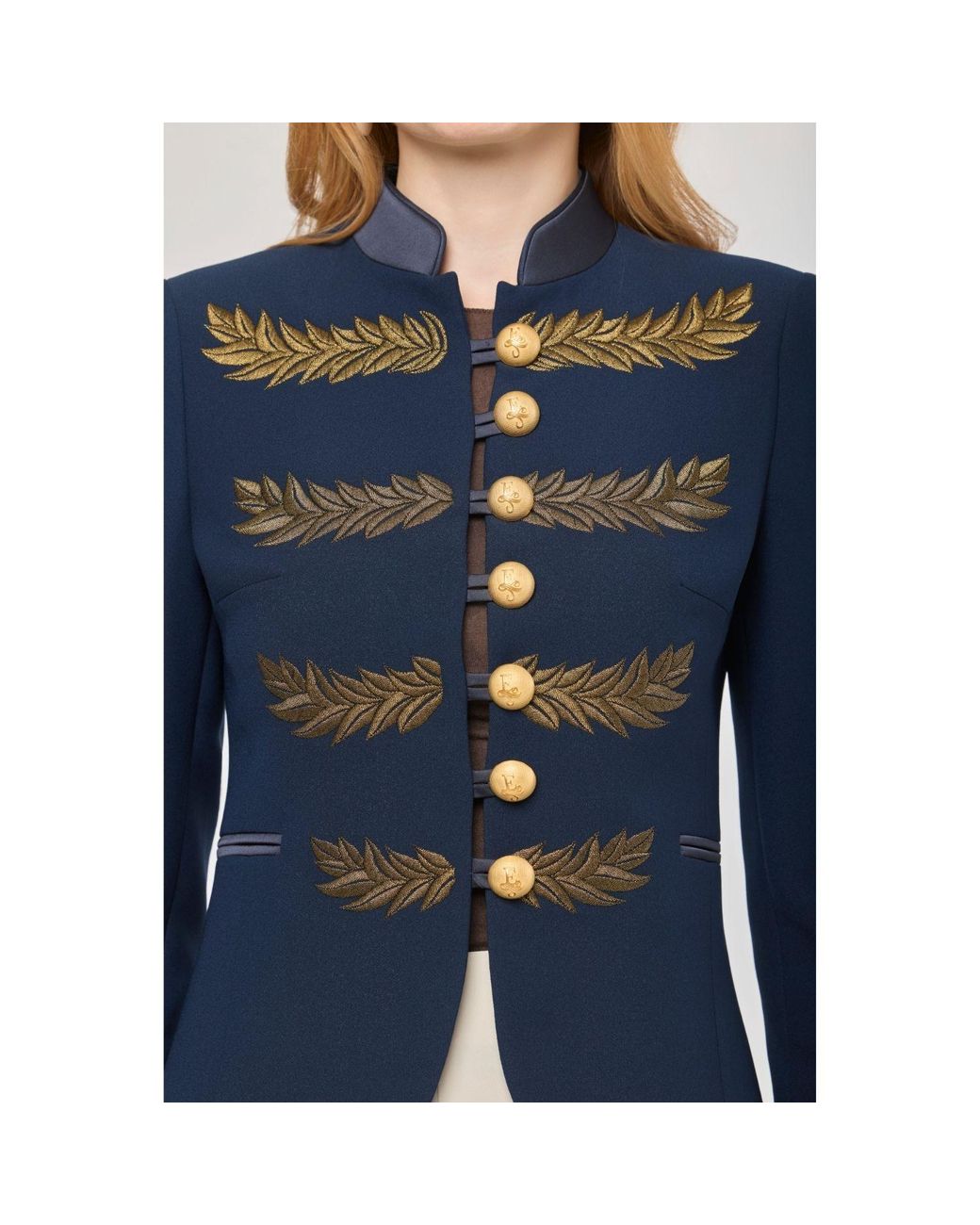 The Extreme Collection Blue Embroidered Blazer Renata Love
