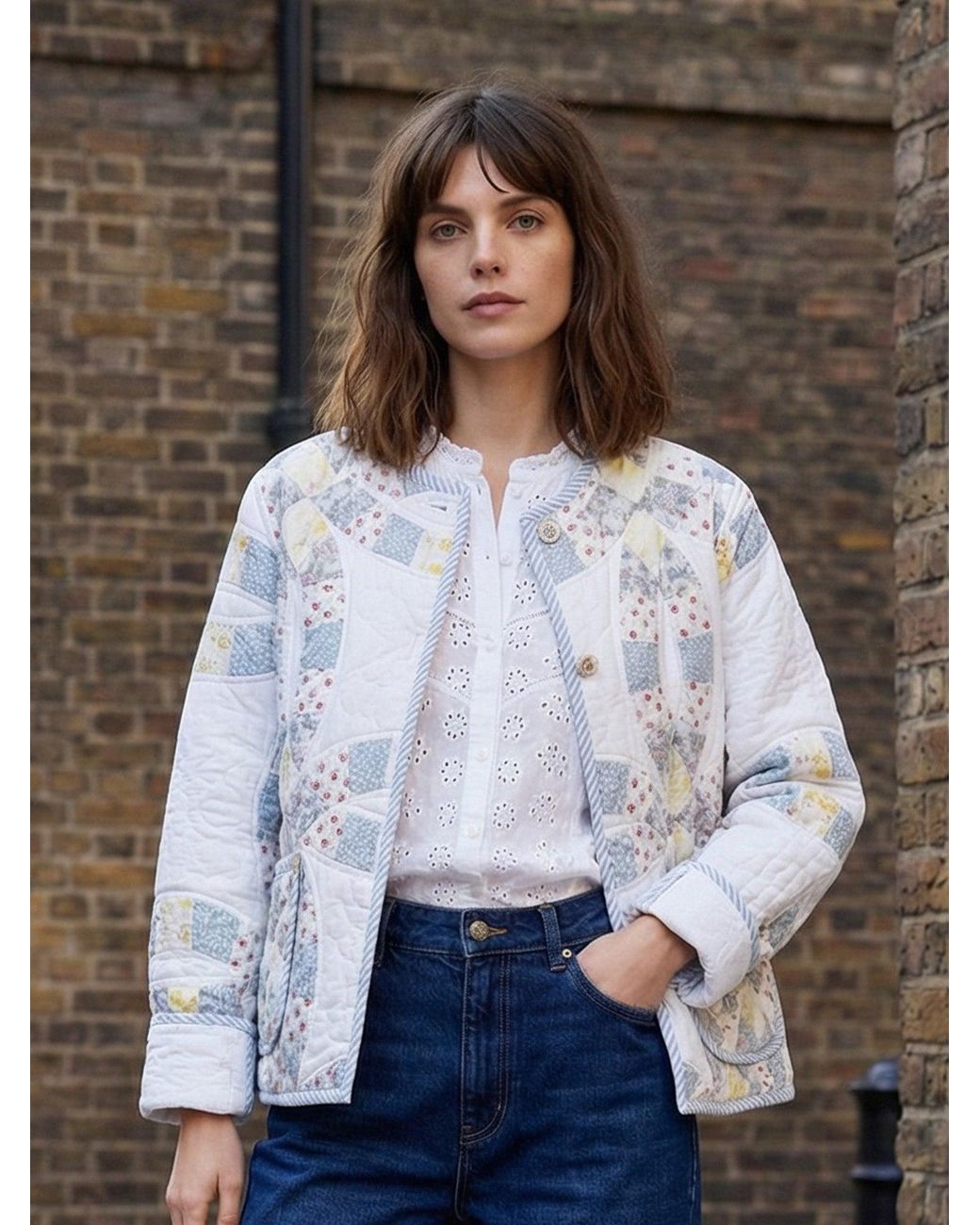 The Well Worn Blue Chloe Jacket – Reworked Patchwork Quilt