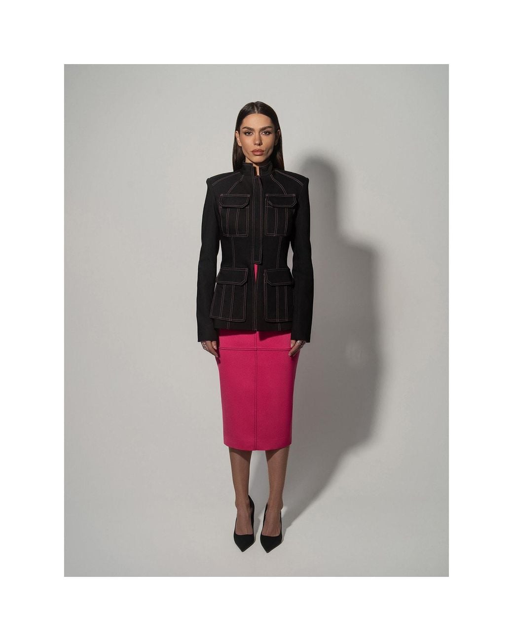 Tia Dorraine Black Details Matter Slim Fit Tailored Jacket