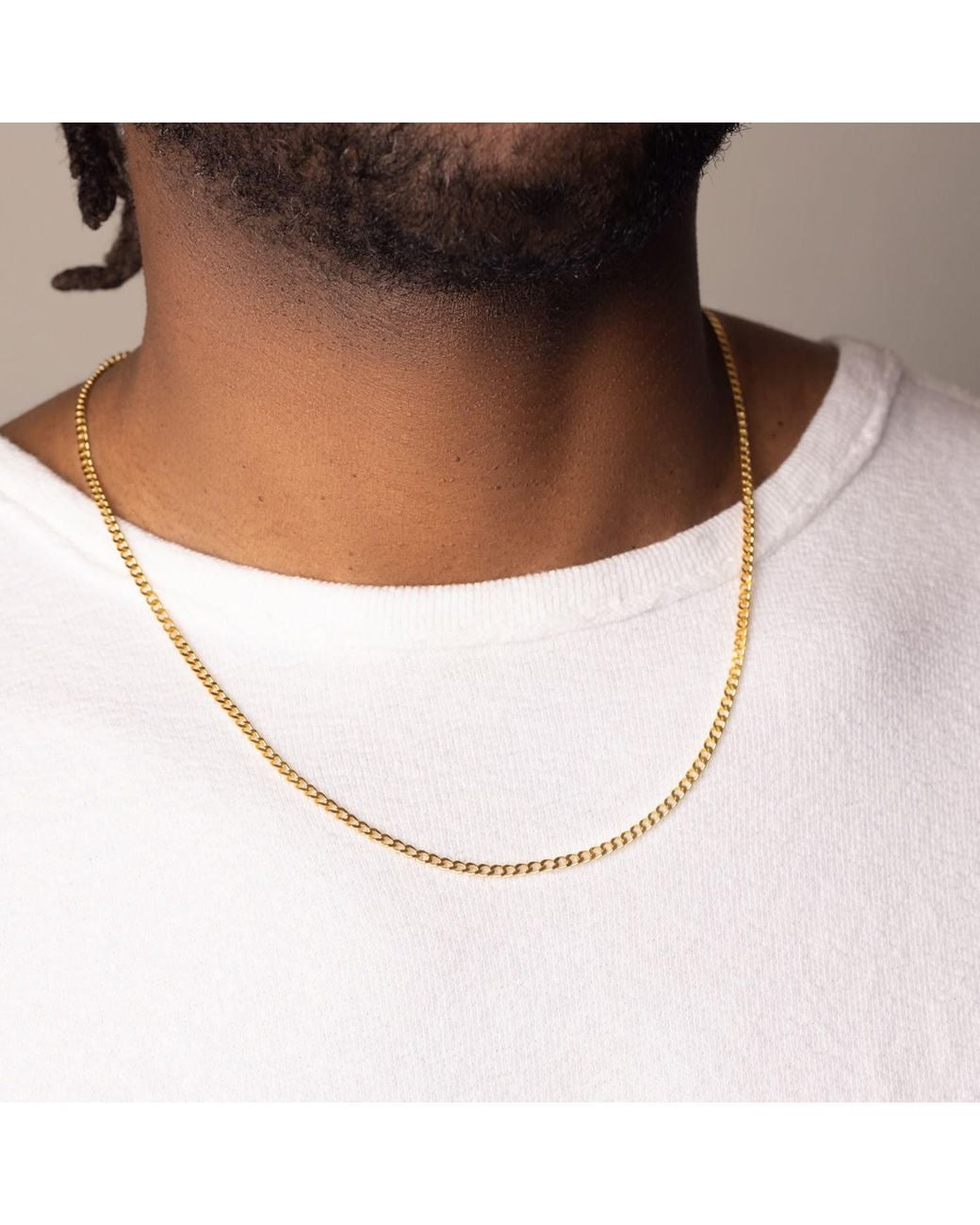 Nialaya Metallic Cuban Link Chain for men