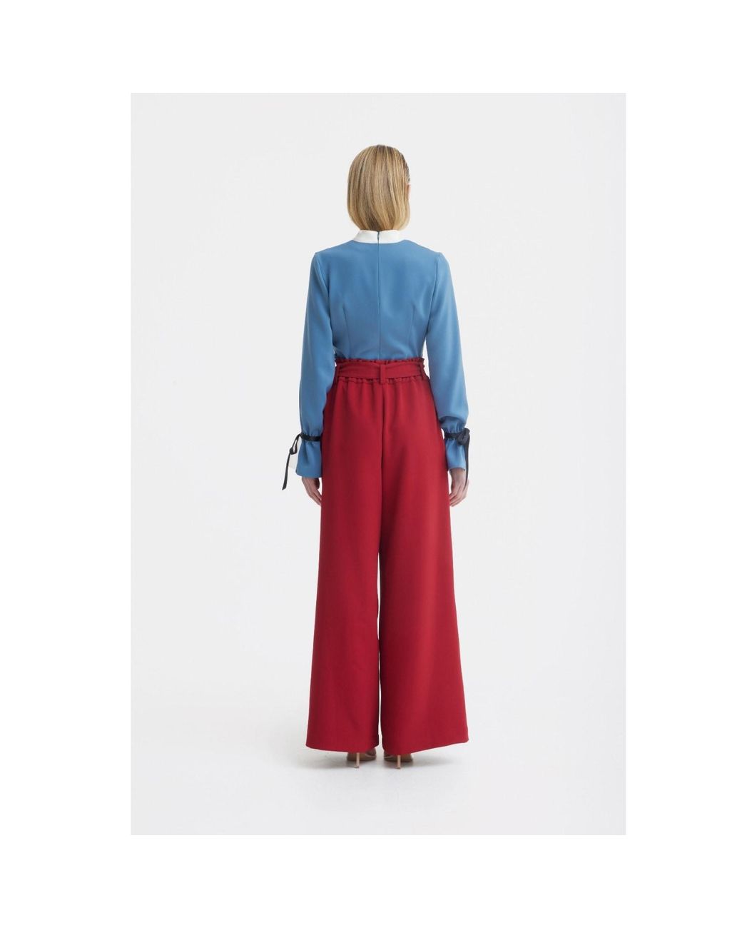 Julia Allert Blue Elegant Fitted Blouse – Pale