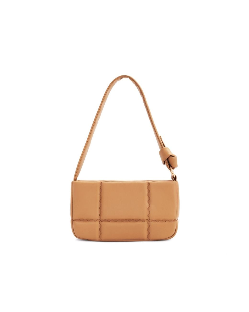 Orange Cube White Square Stitch Cushion Shoulder Bag