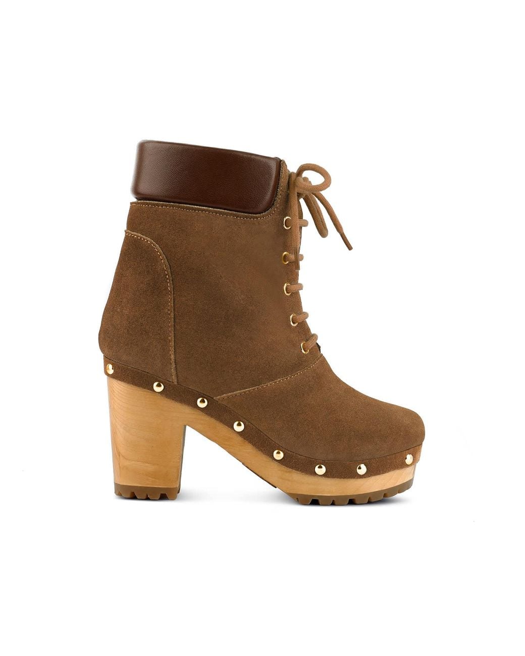Rag & Co Brown Neutrals Maaya Handcrafted Collared Suede Boot