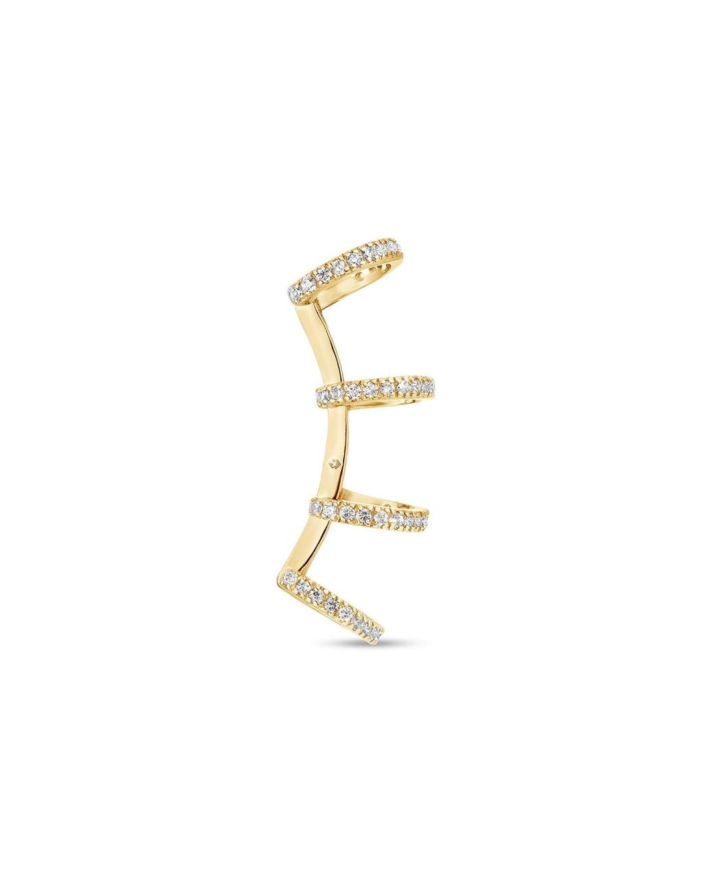 SALLY SKOUFIS Metallic Edge Ear Cuff With Made Cz Diamond Stimulant