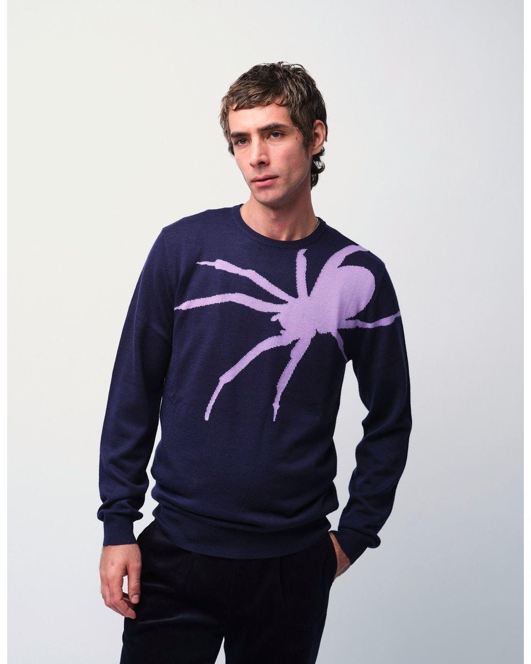 Gresham Blake Blue Spider Jumper for men