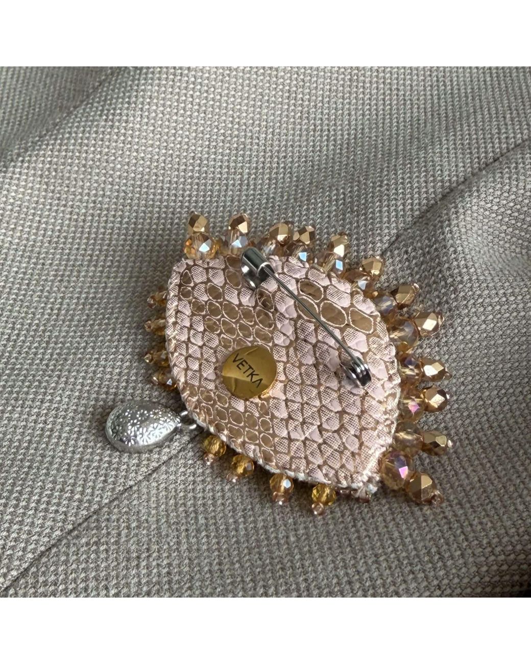 VETKA Metallic Neutrals Eye Talisman Brooch – Sunny Gaze