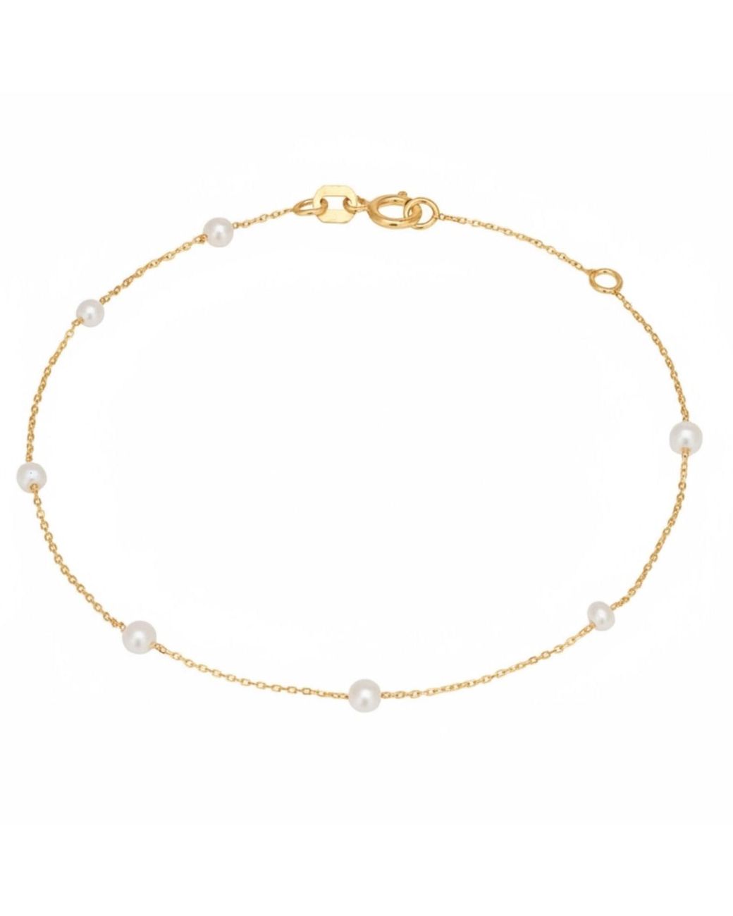 Latelita London Metallic Neutrals Solid 14K Natural Spaced Pearl Bracelet