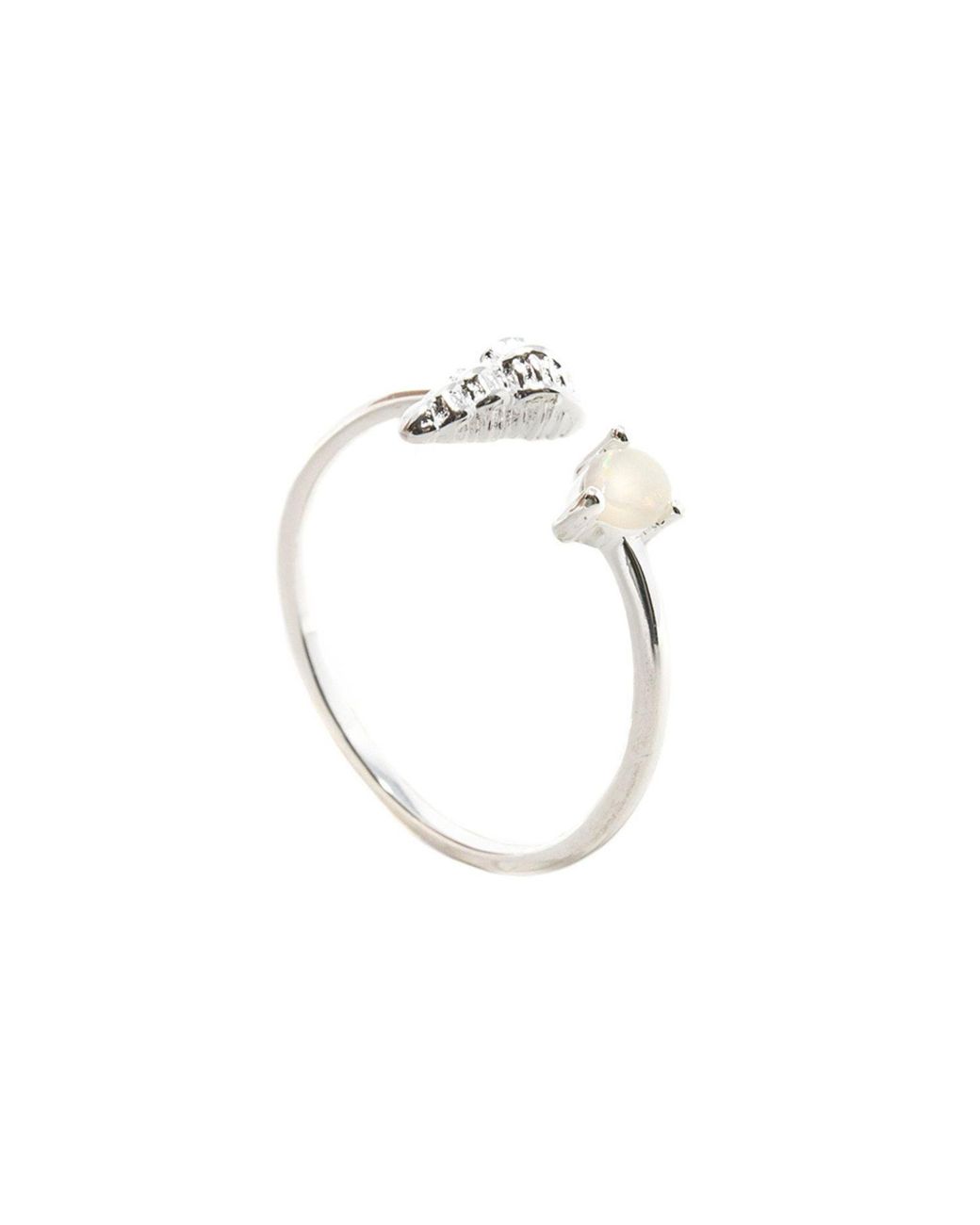 NASI SILVER White Shell Sedef Ring