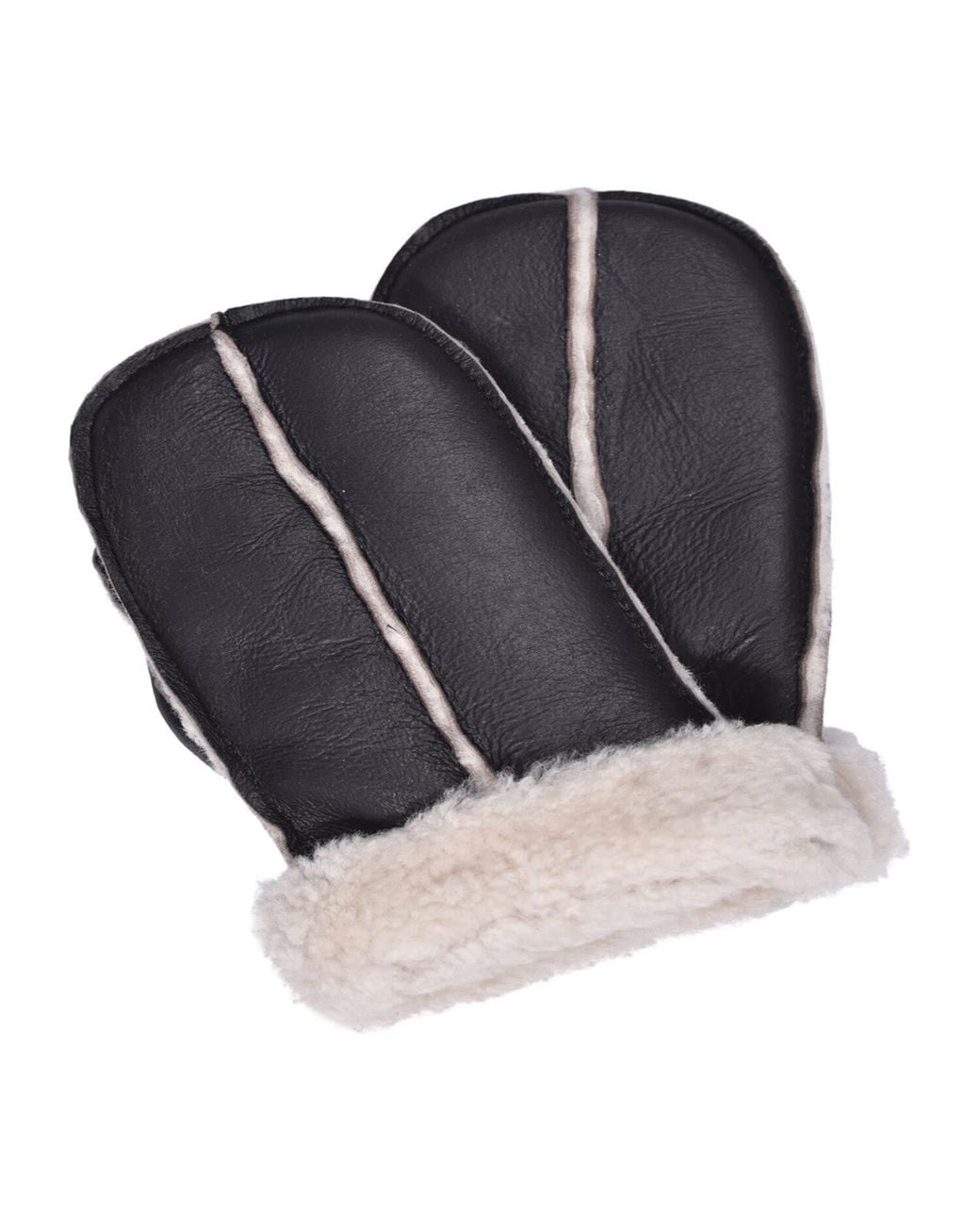 Owen Barry Blue Sheepskin Split Mitten Cream Nap Curly