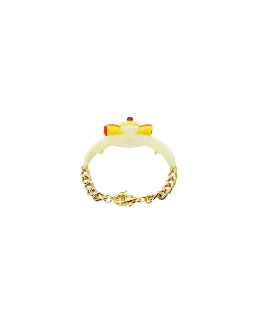 Gissa Bicalho Orange Acrylic Handmade Bracelet Lotus