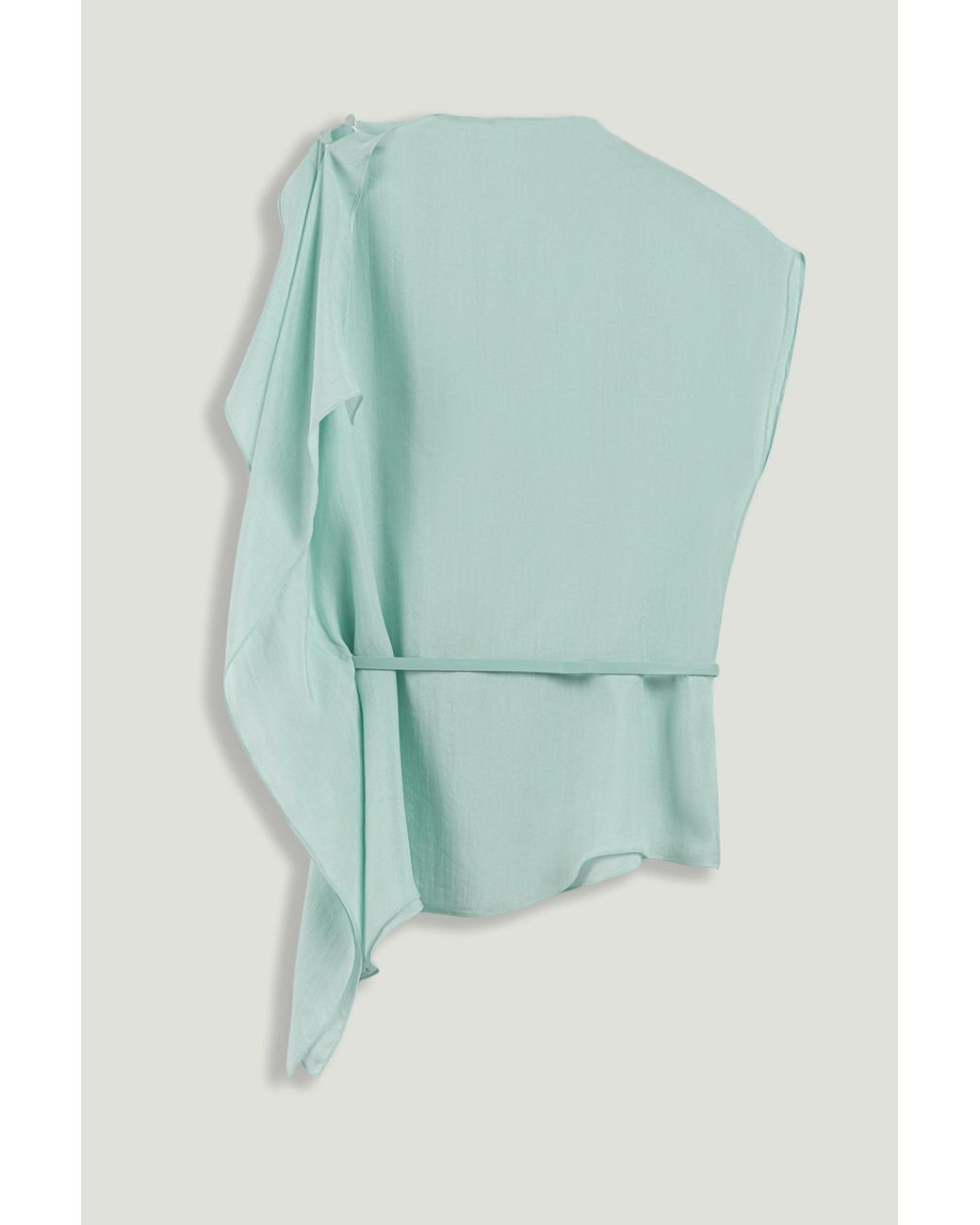 Nocturne Green Belt Detail Asymmetric Blouse