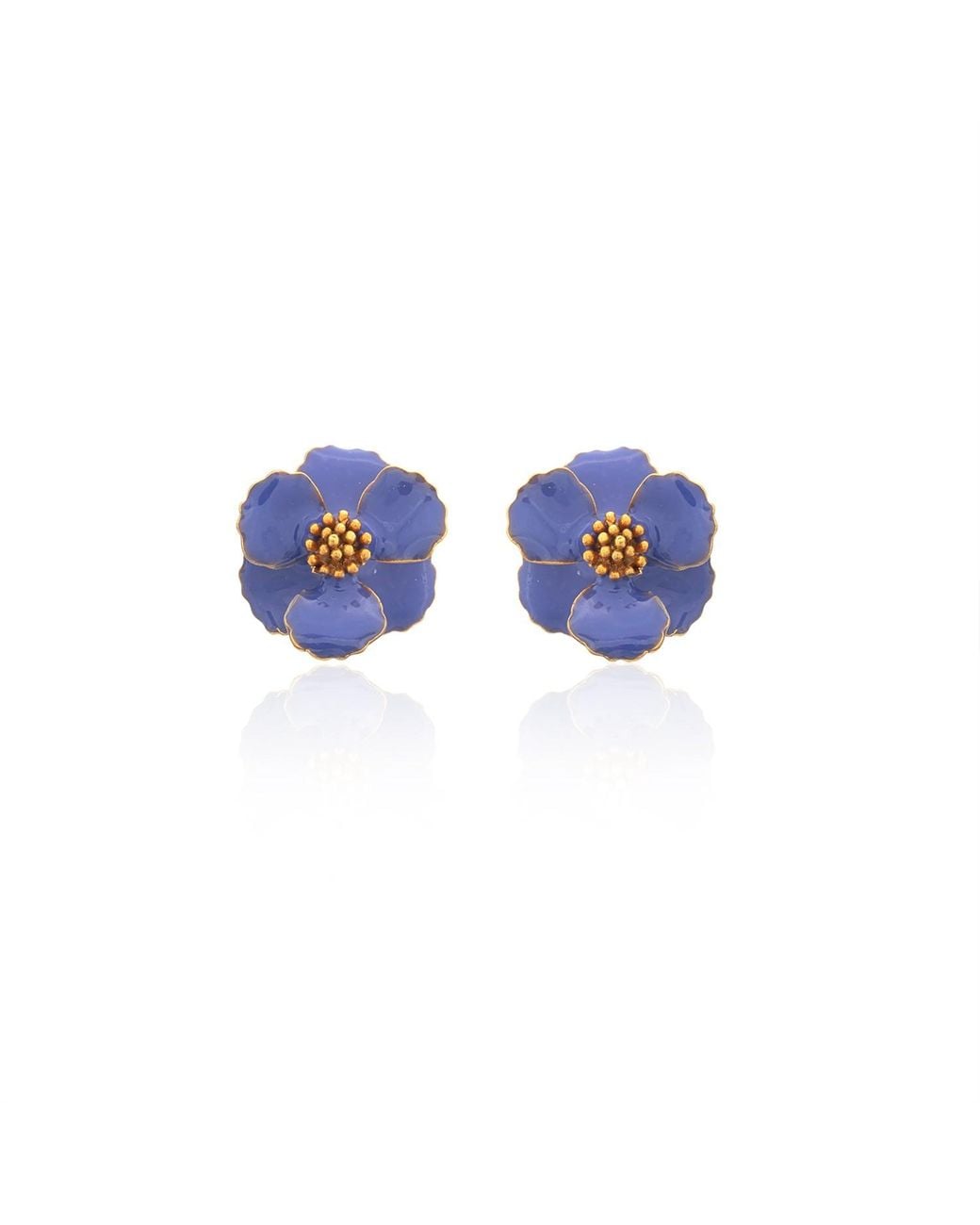 Milou Jewelry Blue Scarlet Flower Earrings