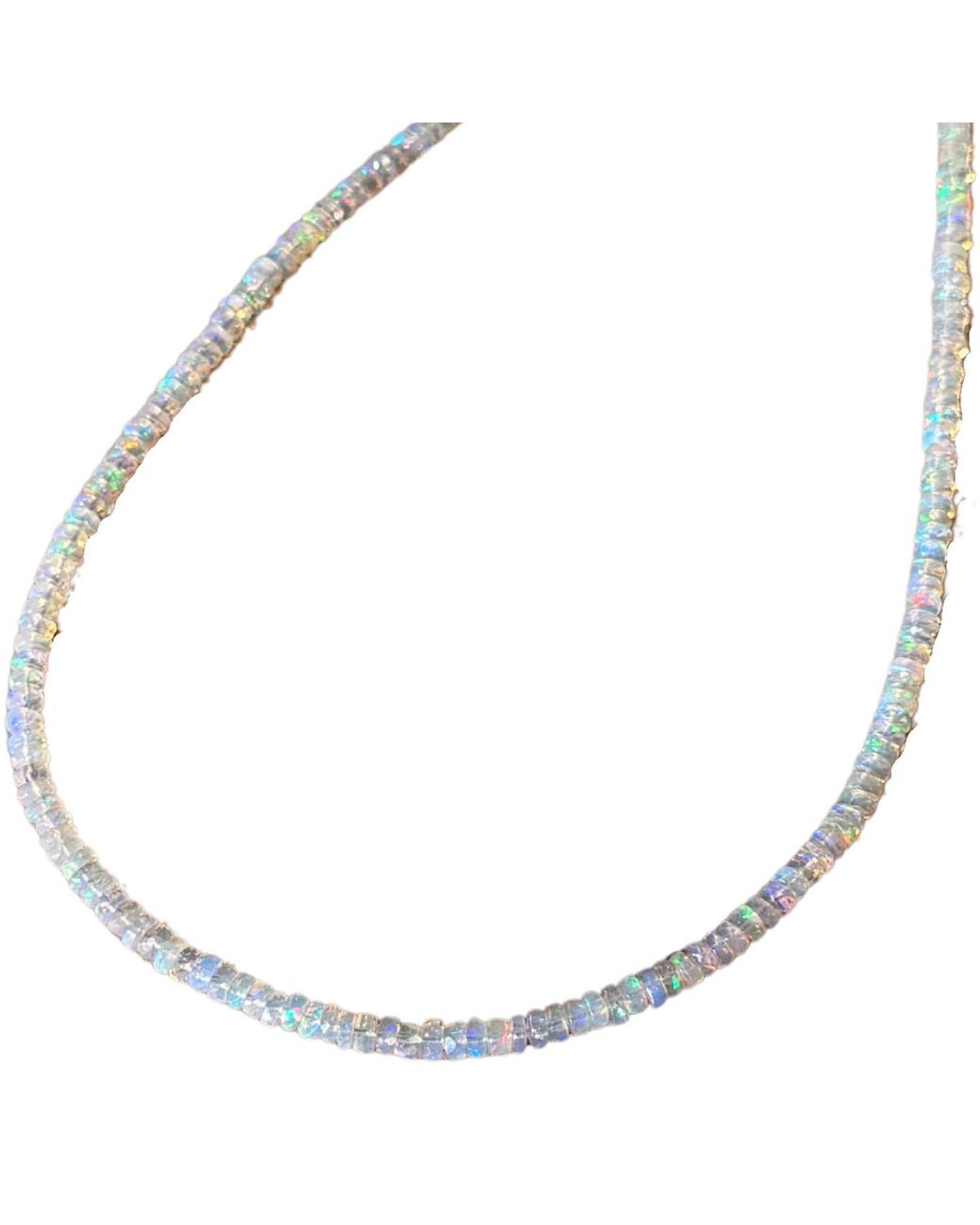 Herself Collections White 14K Genuine Opal Necklace