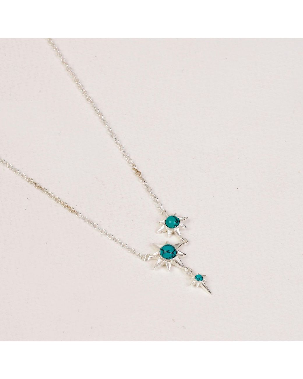 Lila Rasa Metallic Celestial North Star Necklace Gemstone