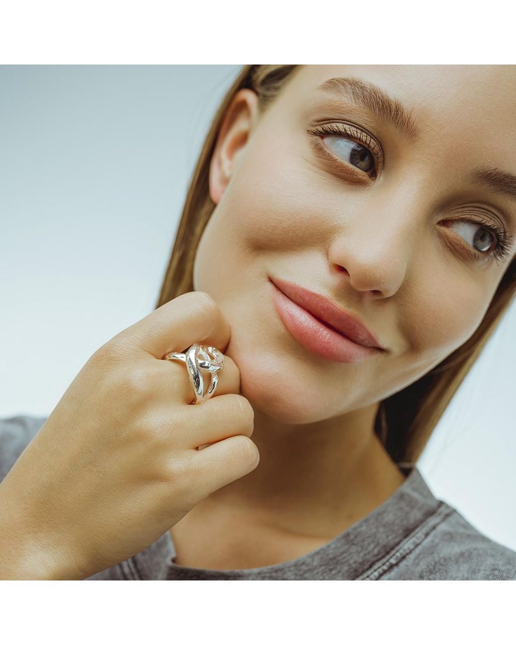 Mercela Metallic Sculptural Organic Intertwined Statement Ring – Contemporary Artisan Jewellery Inspired By Natural Forms