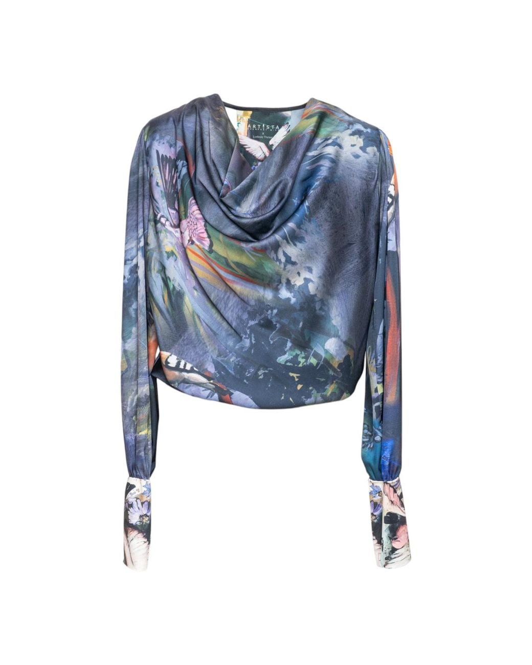 ARTISTA Blue Serena Cowl Neck Blouse