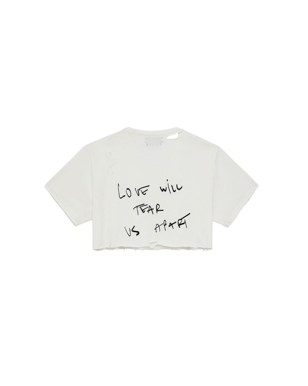 Come on White Joy Division Love Will Tear Us Apart Cropped Tee — Distressed for men