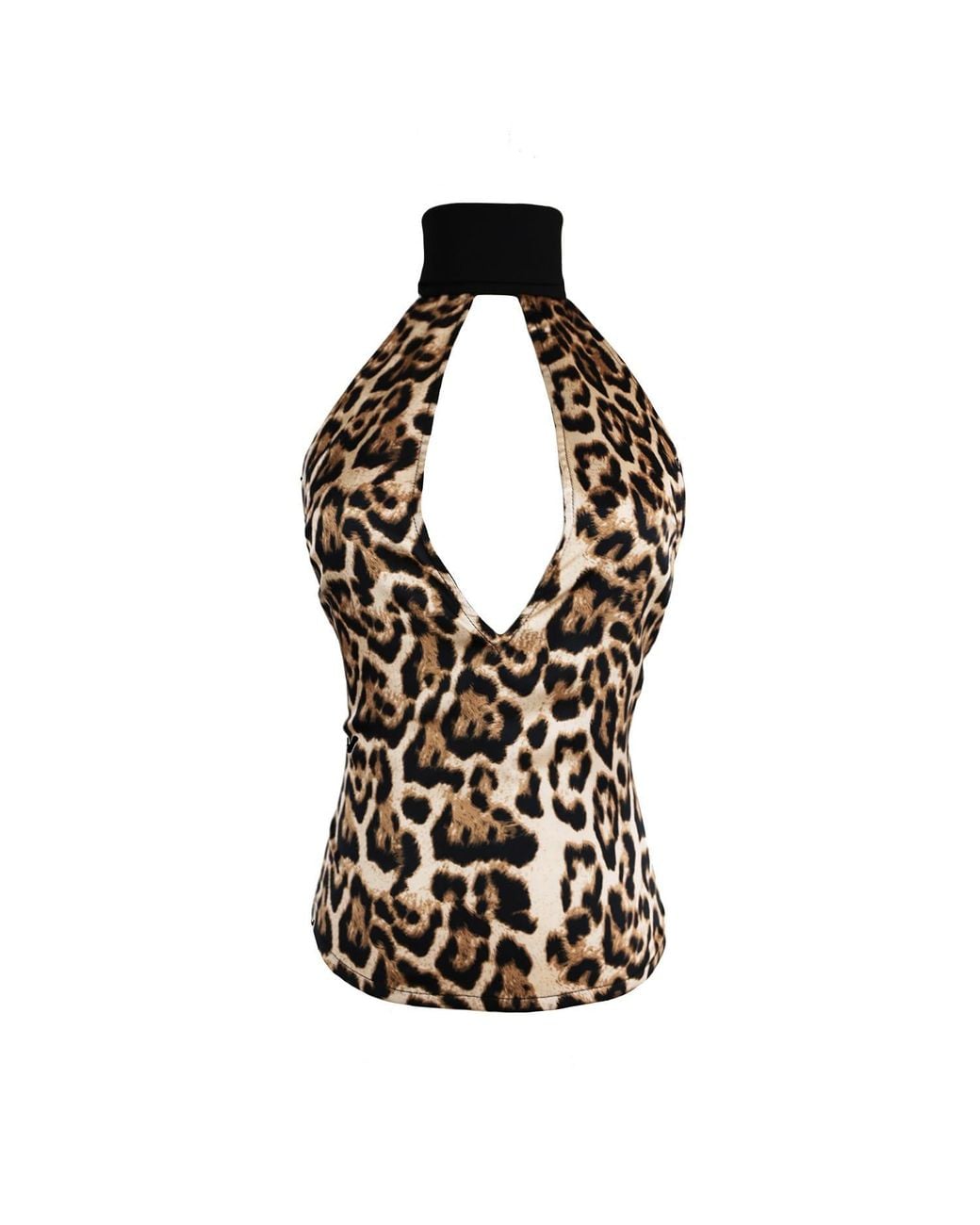 Ak Royalty Resortwear Black Capri Top Leopard