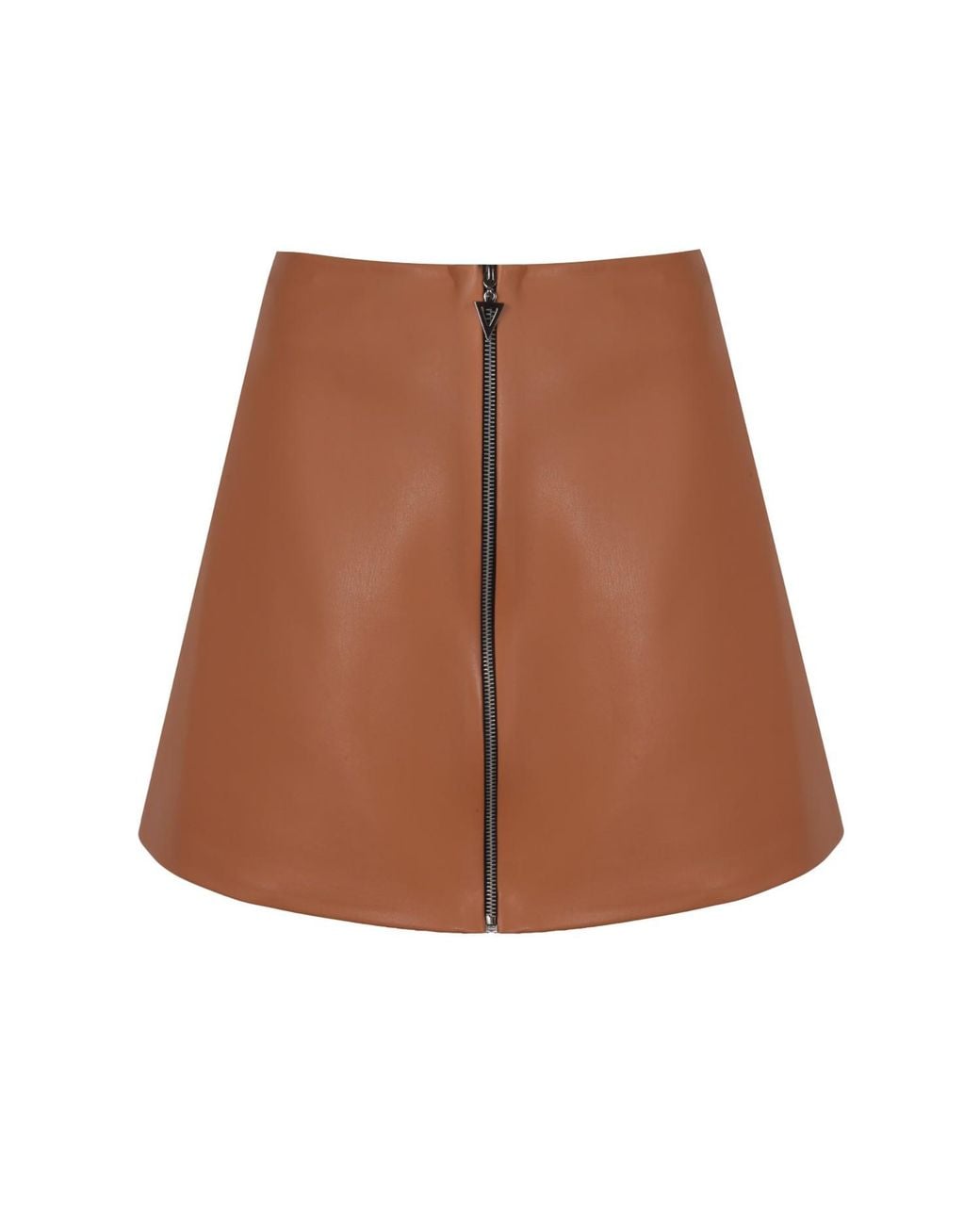 Mirimalist Brown Concrete Leather Mini Skirt