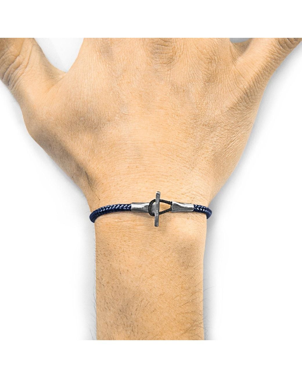 Anchor and Crew Blue Cambridge & Rope Bracelet for men
