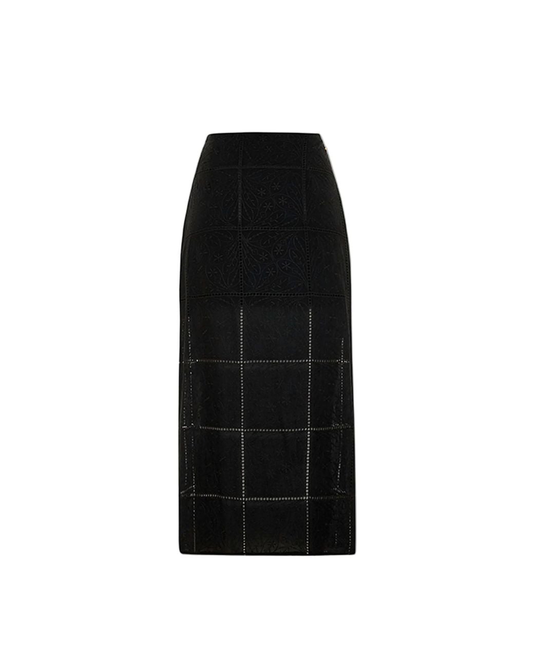 Pcfg Black The Broderie Anglaise Edit Embroidered Slit Maxi Skirt