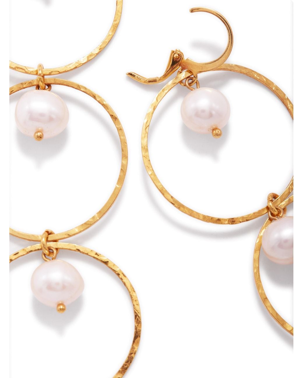 Jaredjamin White Pearl Lindy Dangle Earrings