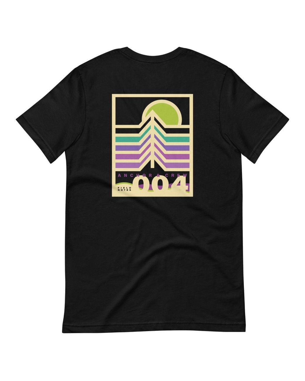 Anchor and Crew Black Four Field Notes Organic Cotton T-Shirt