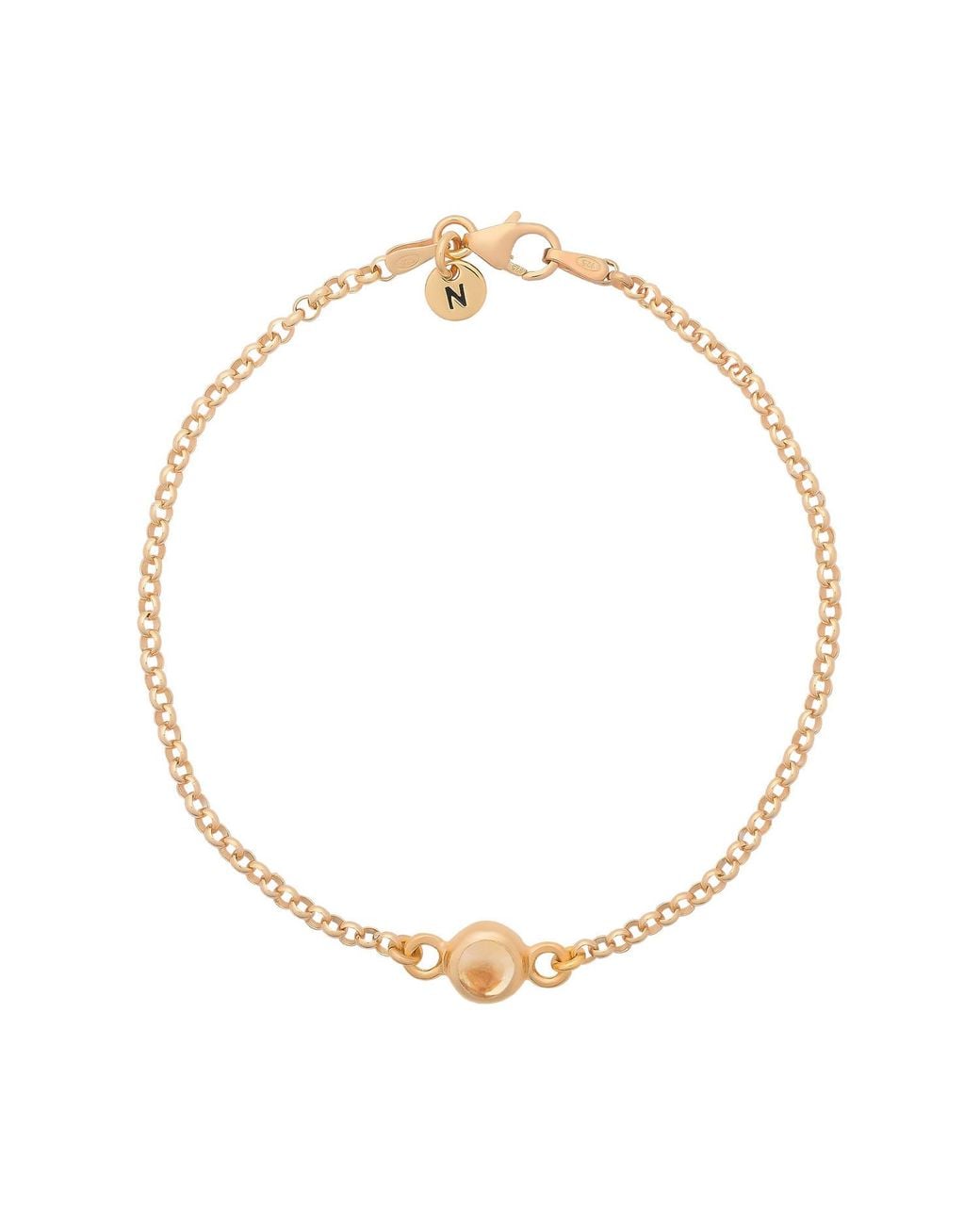 Nellou Jewellery Metallic Citrine Birthstone Gem Dot Bracelet Plated Sterling