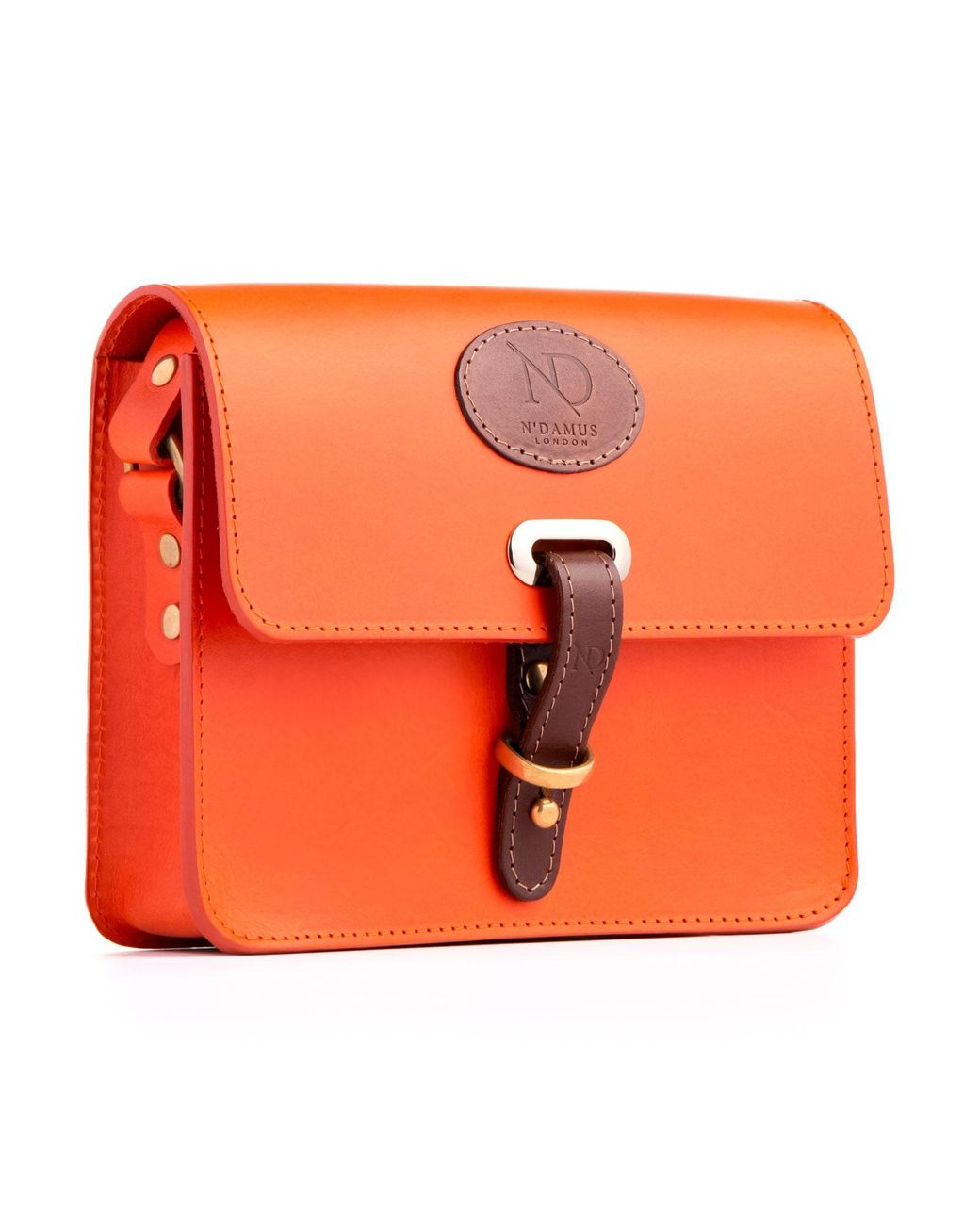 N'damus London Orange Mini Soho Leather Crossbody Bag