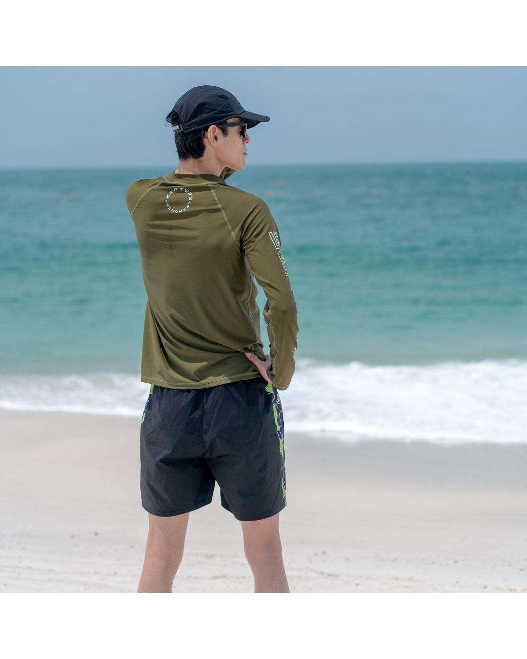 Kapture Green Dayglow Comfyfit Recycled Rashguard for men