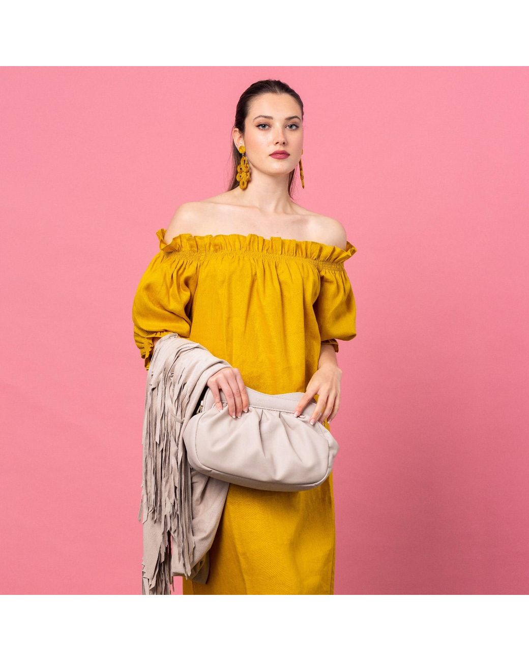 Danni Ro Gray Lisbon Large Clutch