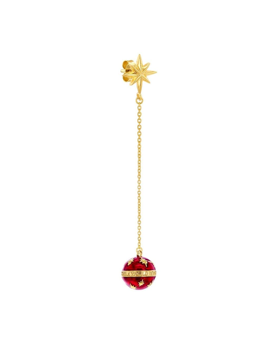 True Rocks Multicolor Vintage Star Globe Chain Drop Earrings