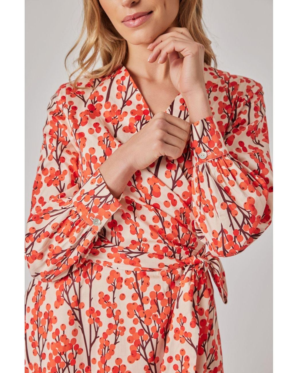 Marianna Déri Red Sea Buckthorn Wrap Dress