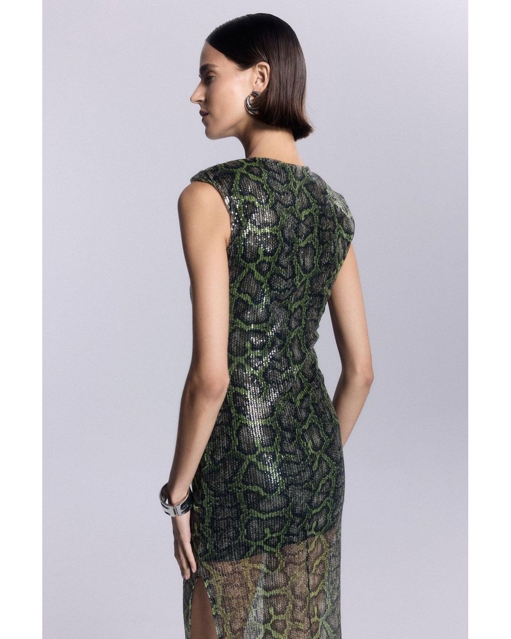 No'design Green Borgia Cut-Out Long Dress