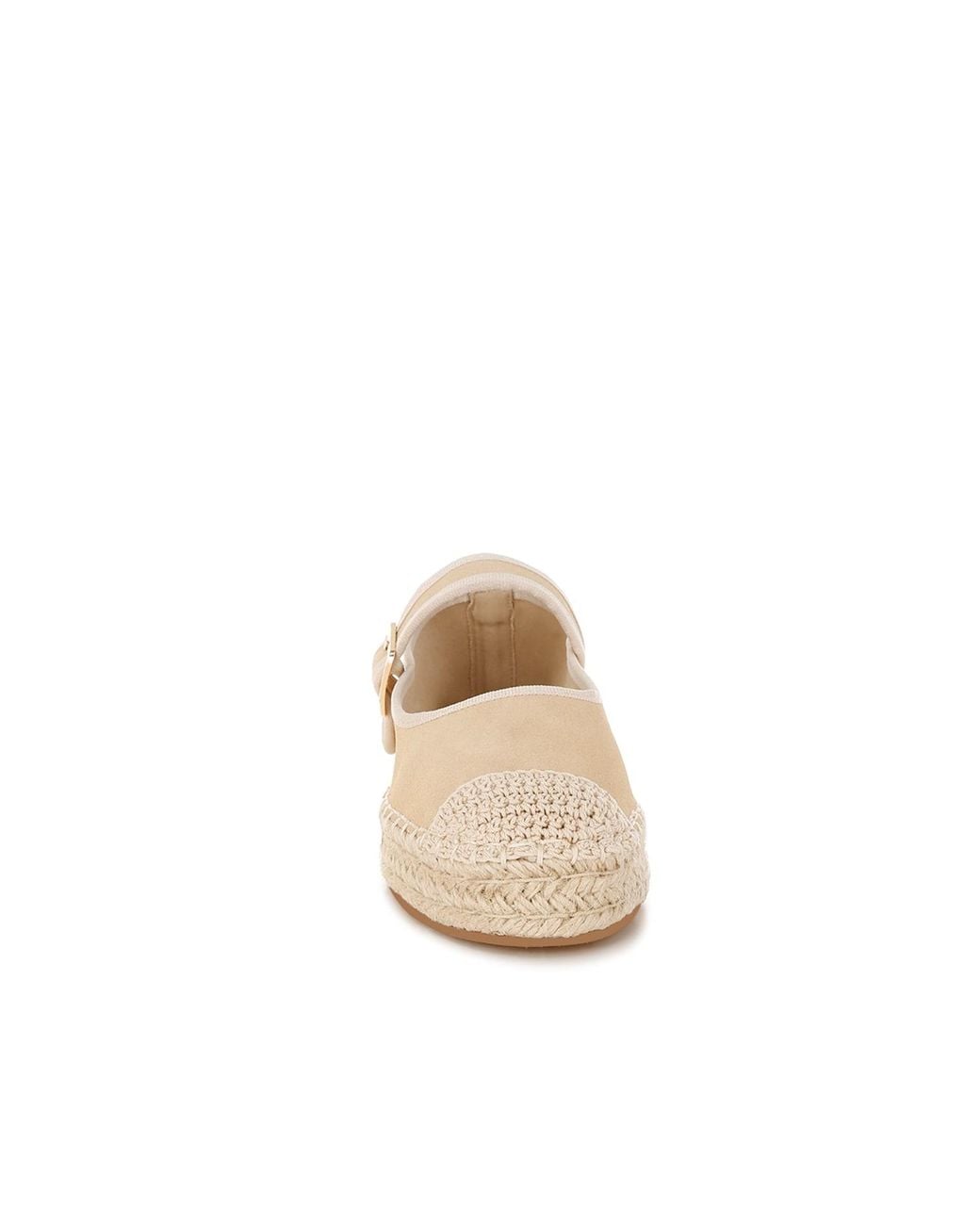 Rag & Co Natural Neutrals Bolean Soft Suede Leather Mary Jane Espadrilles