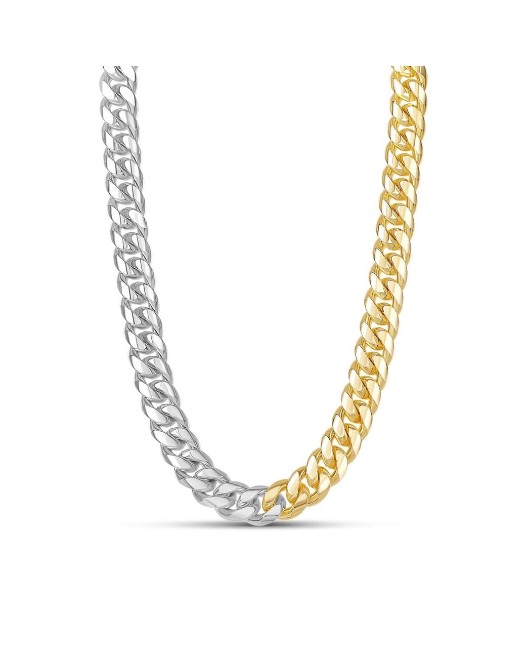 SHYMI Metallic Statement Cuban Necklace- Two Tone
