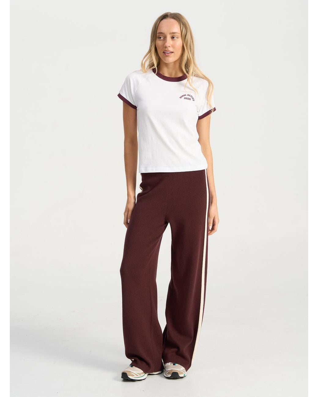 Bondi Active White Forma Varsity Ringer Tee