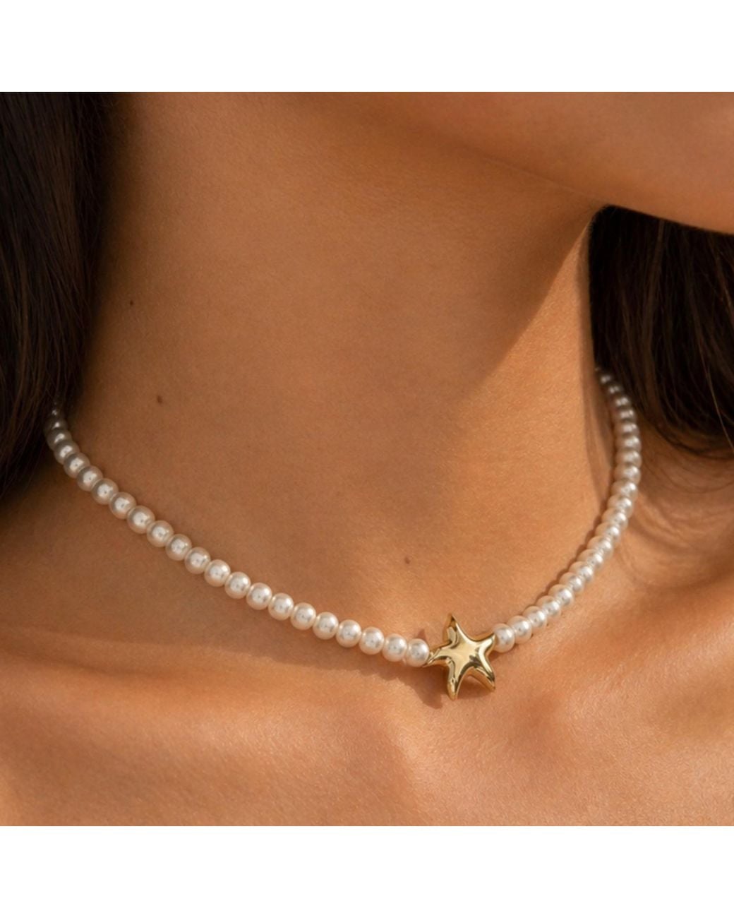 Lalinde Metallic Starfish Pearl Strand