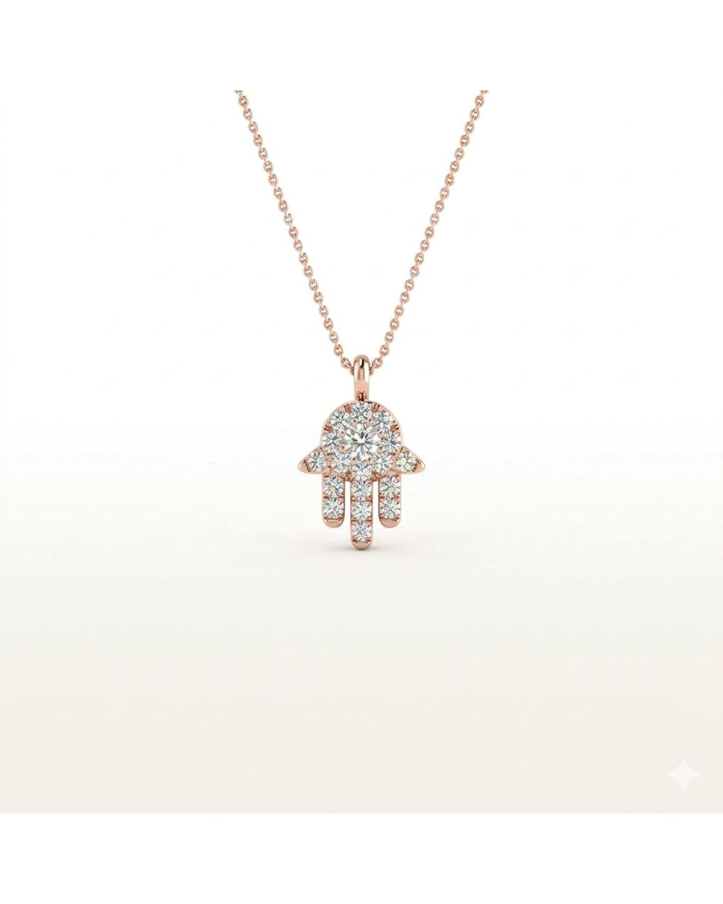 Artisan Metallic Natural Diamond Hamsa Pendant