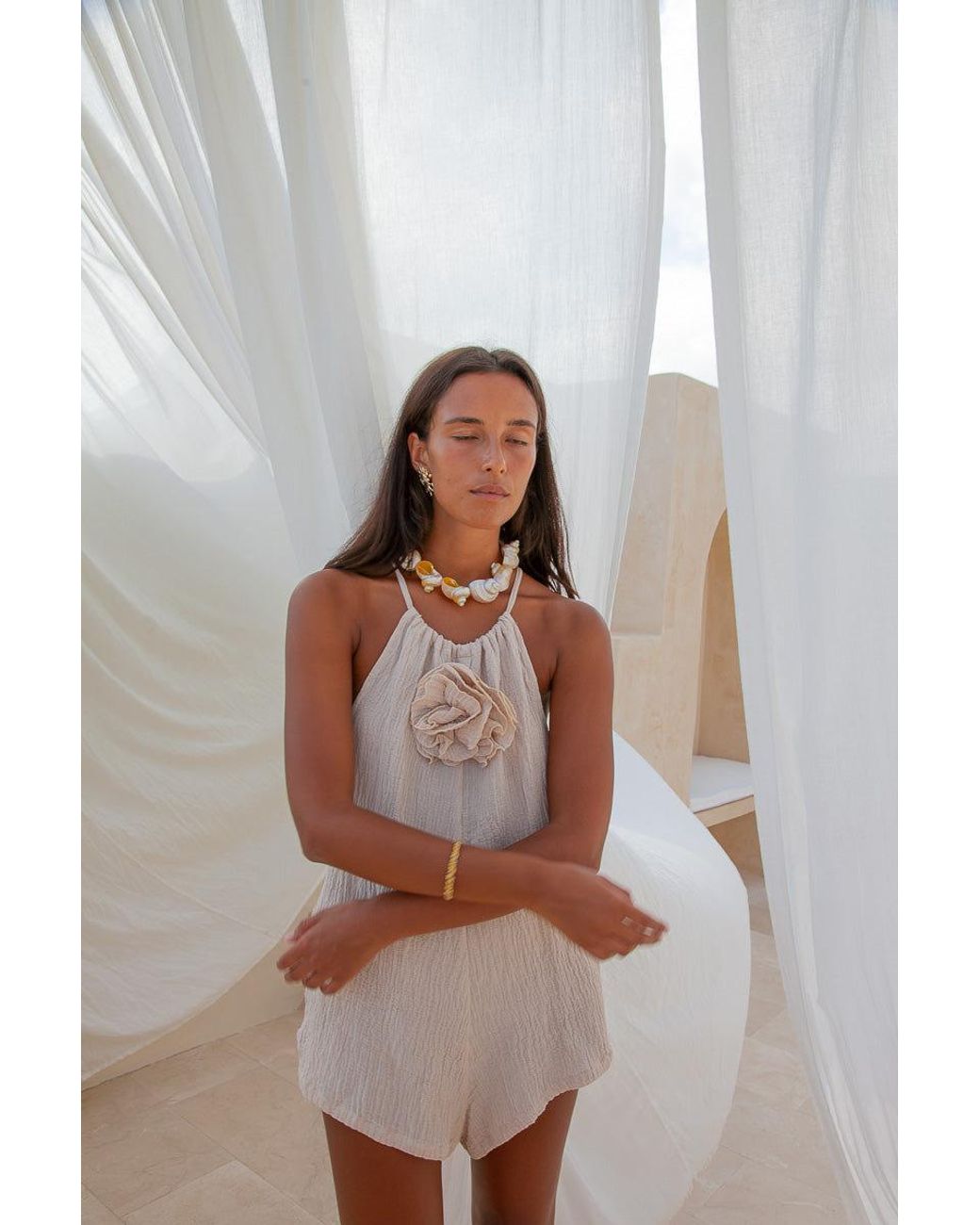 Palm Collective Natural Neutrals Bingin Playsuit
