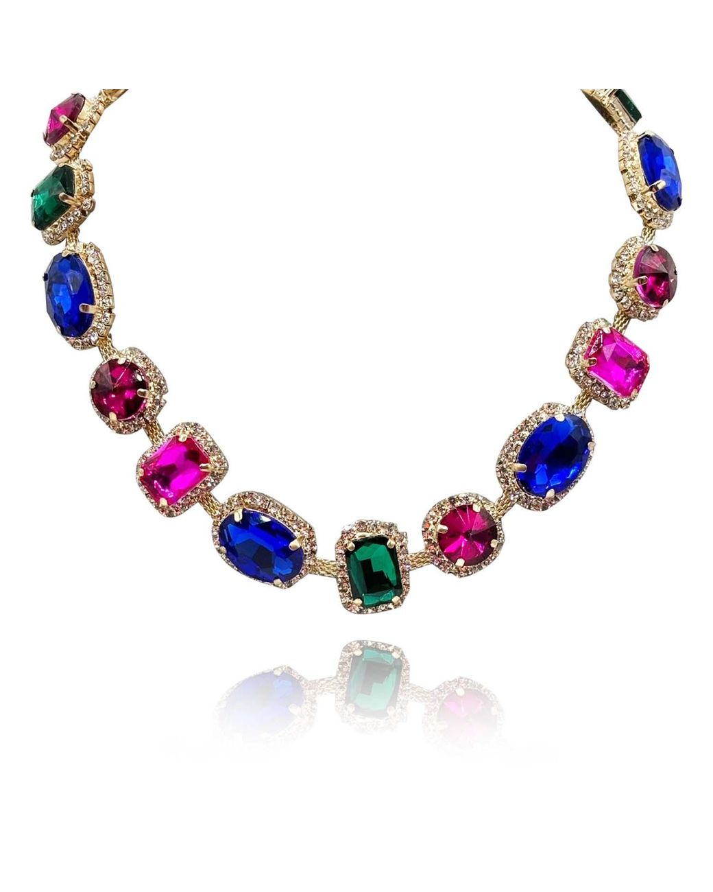 Michael Nash Jewelry Blue Neutrals Maureen Multi Color Gemstone Necklace
