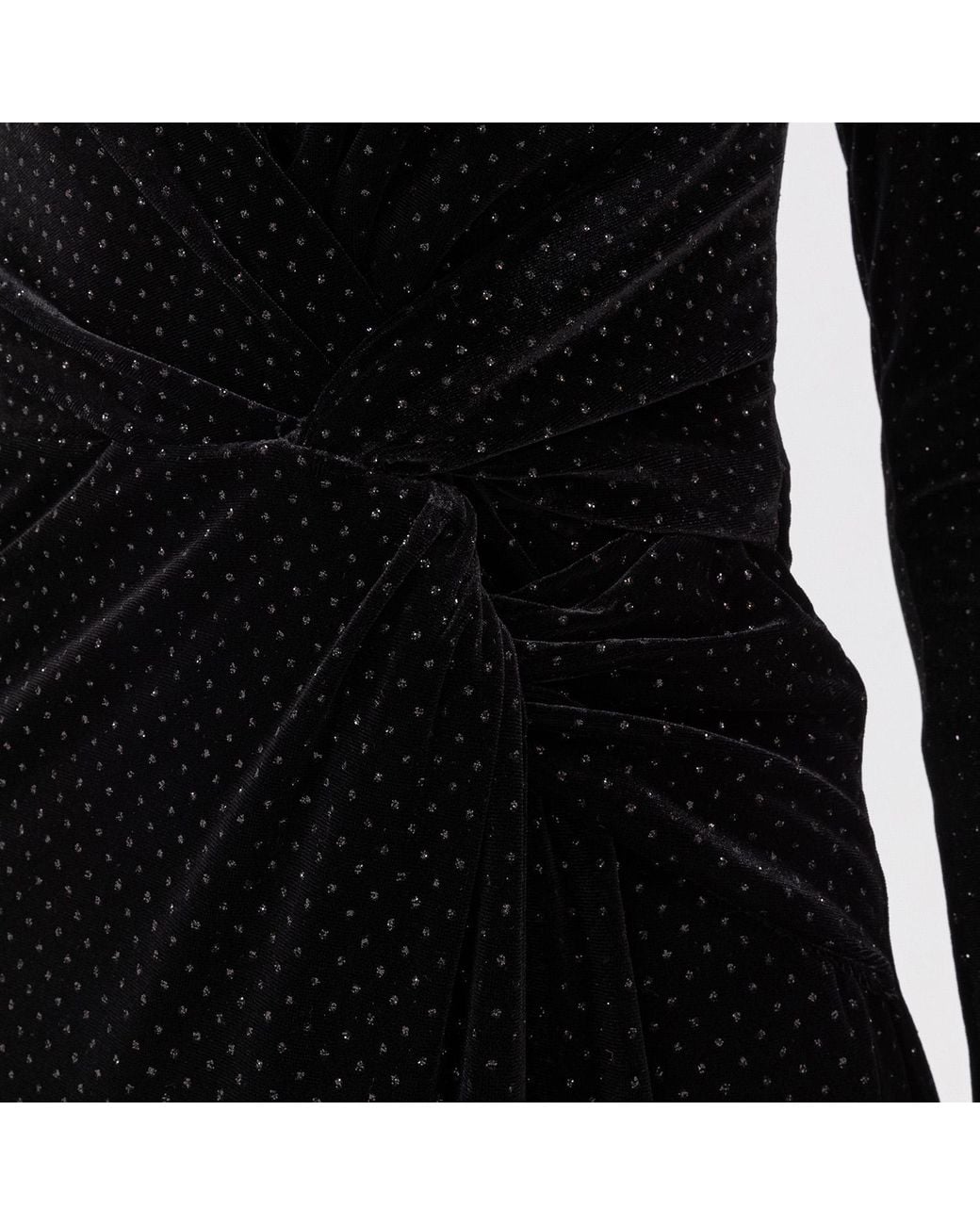 Nissa Black Glitter-Detail Velvet Maxi Dress