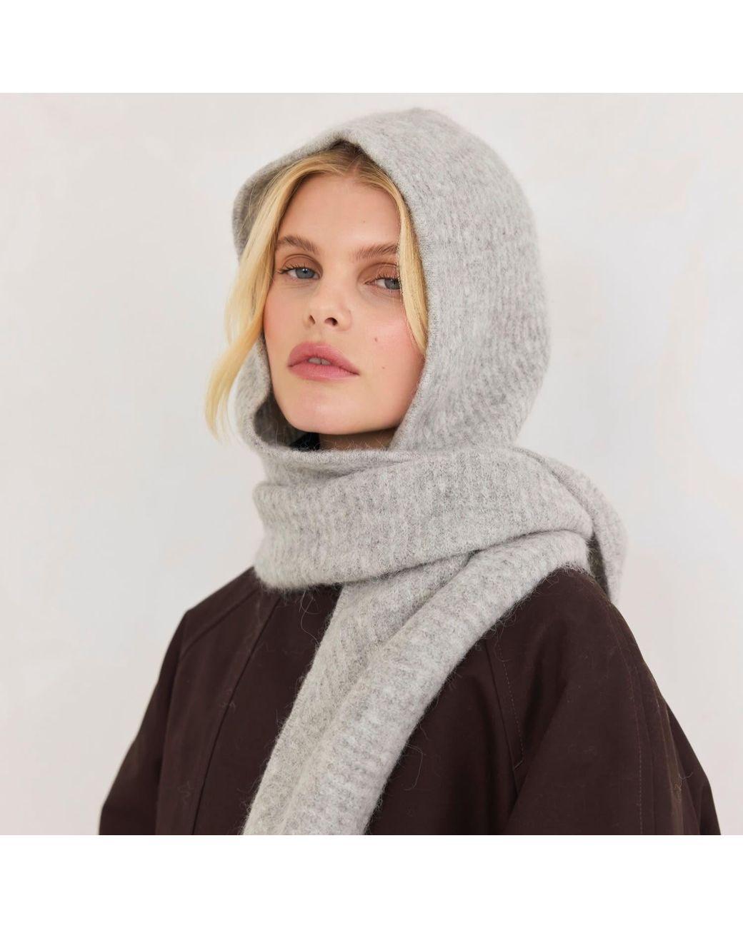 Arctic Fox & Co. Gray The Alpaca Hooded Scarf