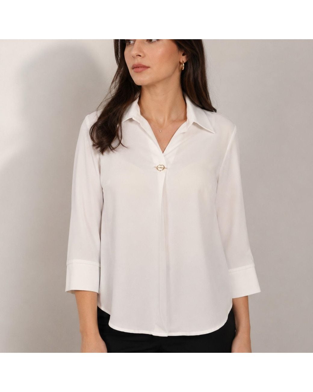 Nuvv Collection White Clasp Blouse