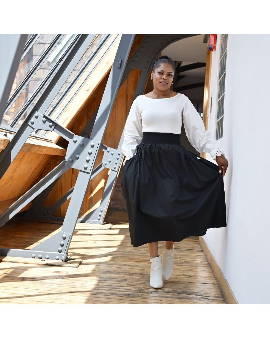 Frock Tales Black Alice Midi Skirt With Pockets