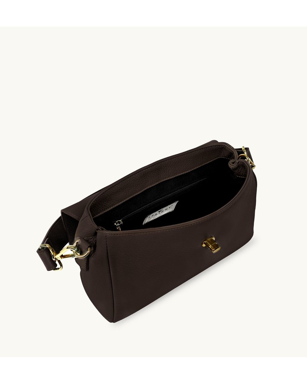Apatchy London Black The Abi Chocolate Leather Bag