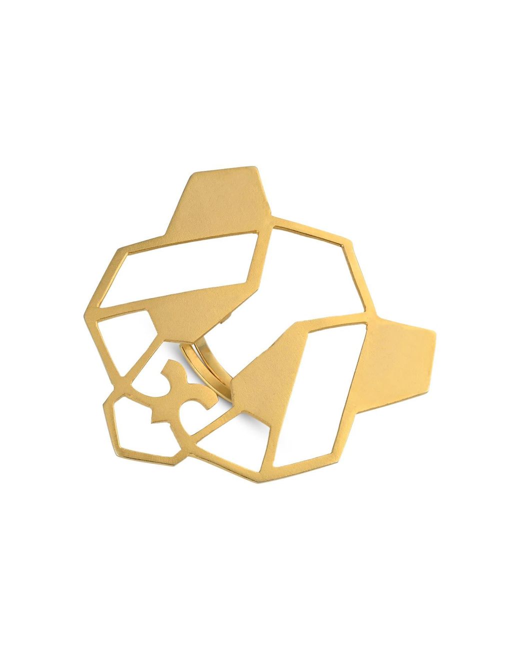 Meraki by Rashmi Bajaj Metallic Playful Panda Plated Chunky Ring